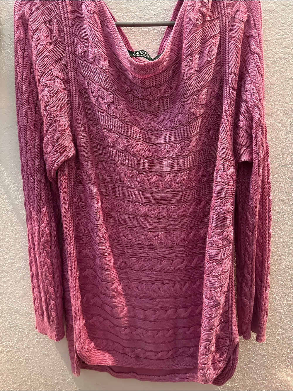 Lauren Ralph Lauren Rose Cable-Knit Cowl Sweater